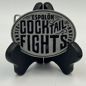 Espolon Tequila Cocktail Fights Belt Buckle Silver Black Oval MMXIV 2014 Promo